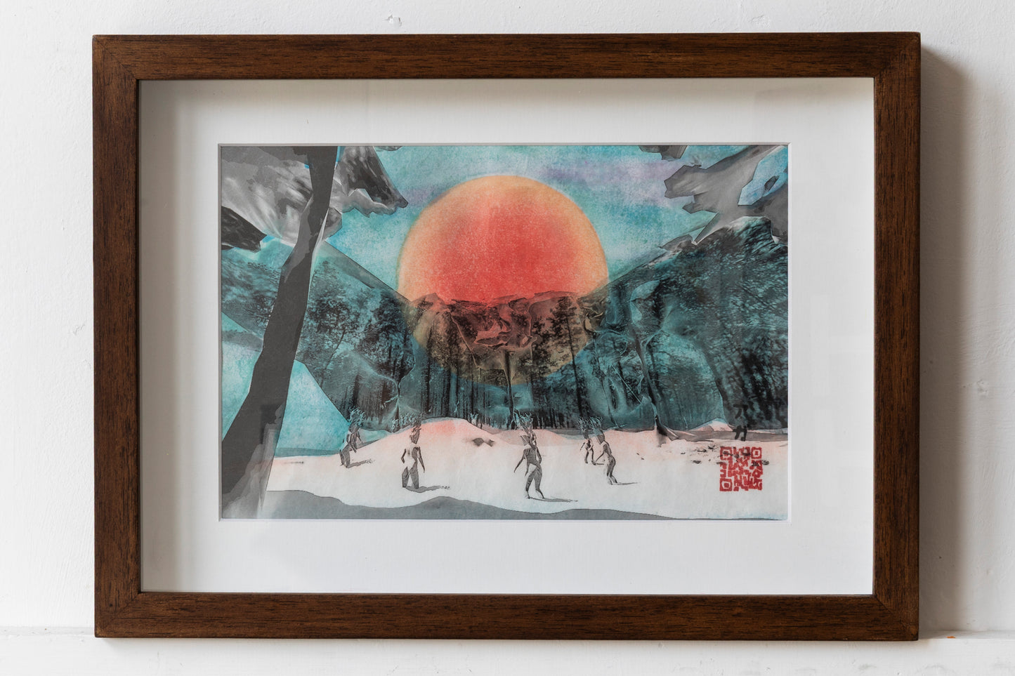 Rise of the Ice Queens, Original Woodcut Original Print (framed)