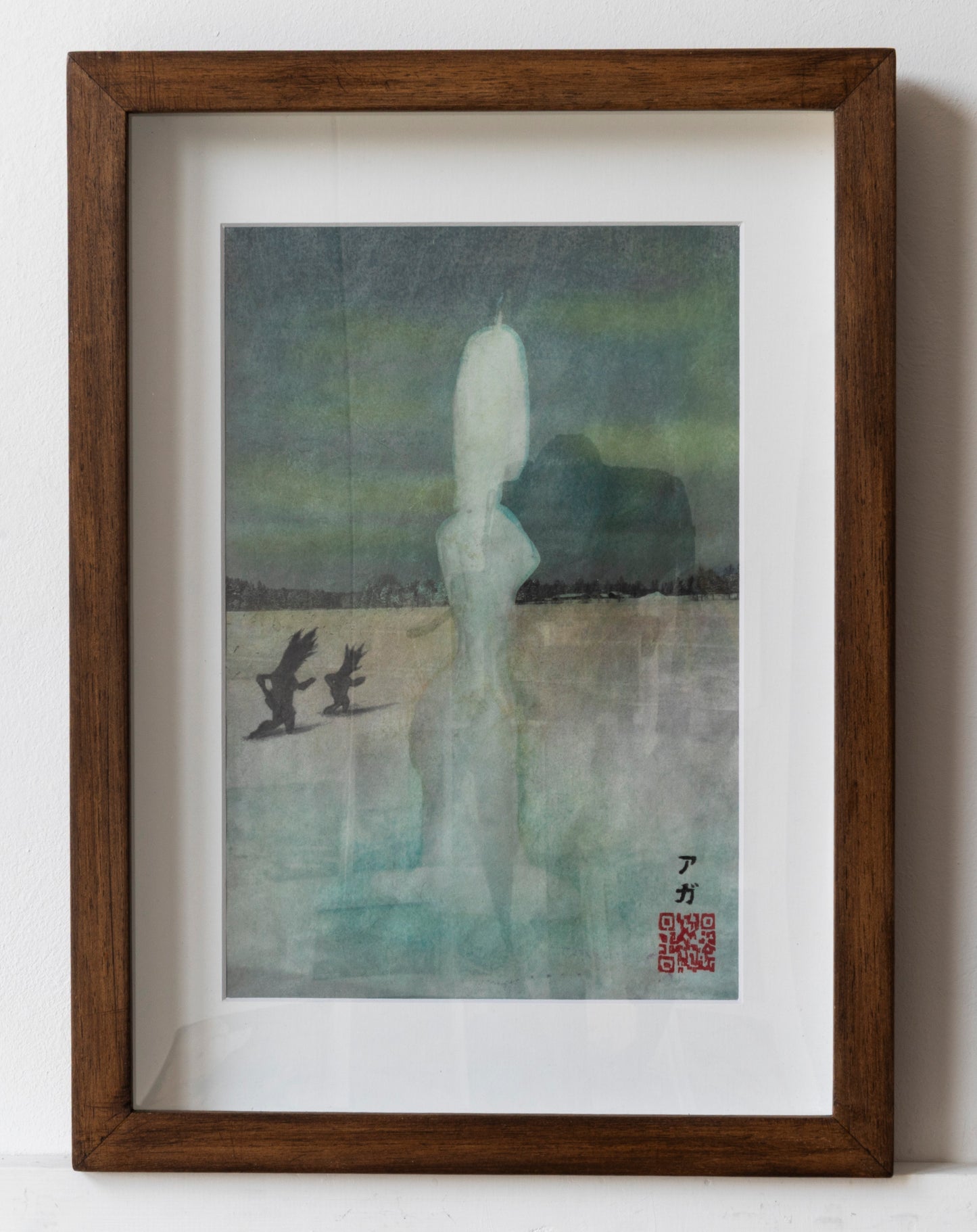 Snow Queen, Original Woodcut Print (Framed)