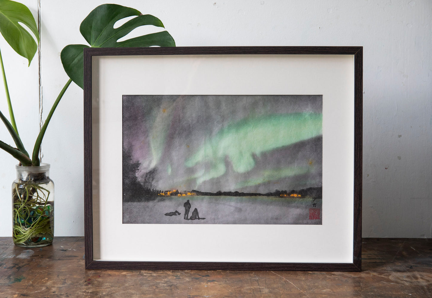 Aurora Borealis Myths, Original Woodcut Print